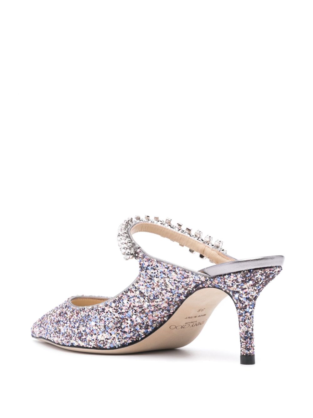 JIMMY CHOO Sparkling Silver Pointed Toe Pumps - Mid Heel Stiletto Shoes for Women