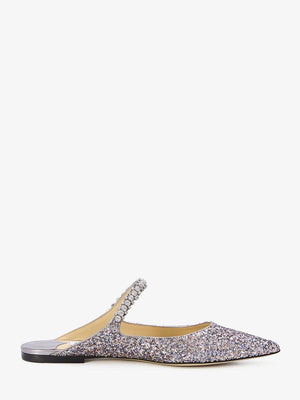 Multicolor Glitter Flat Ballerinas with Crystal Strap
