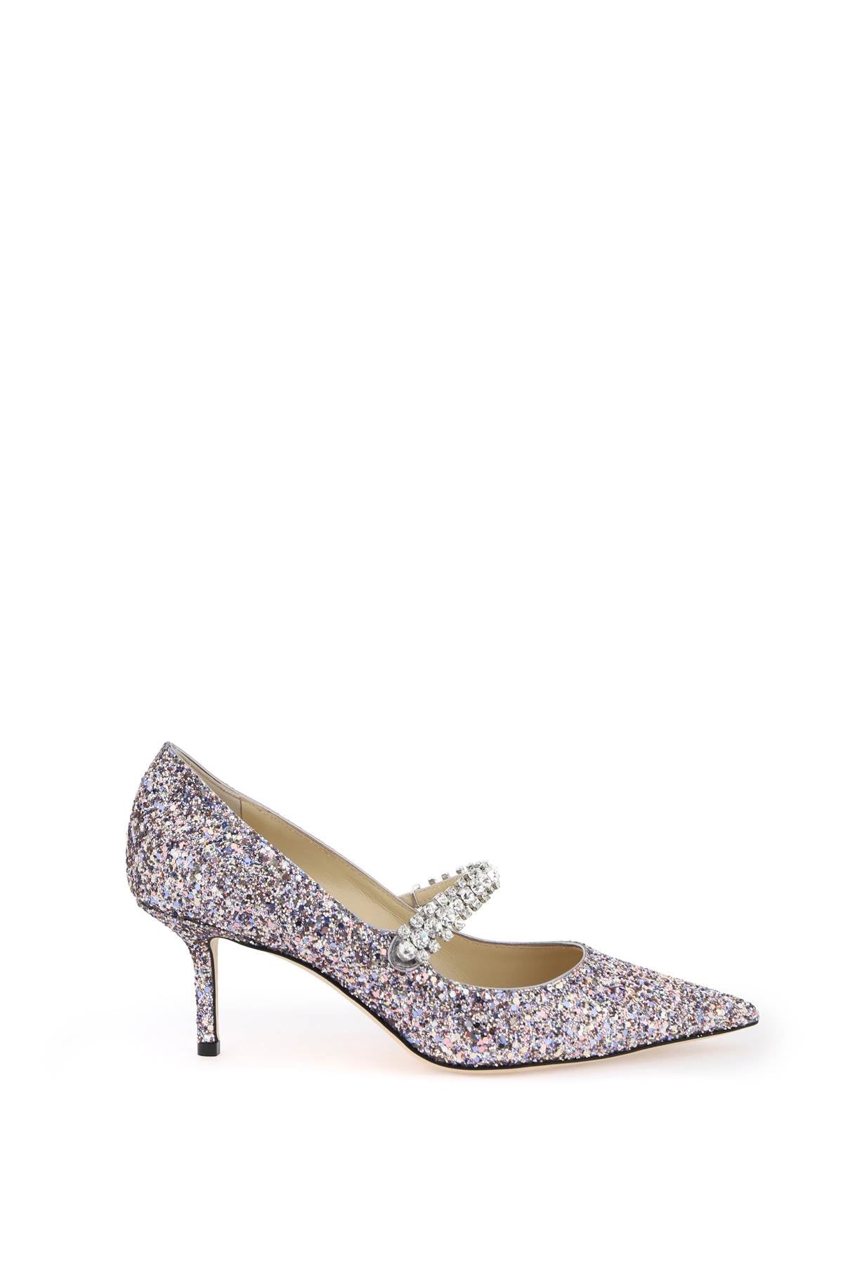 JIMMY CHOO Glittery Pumps with Crystal Strap