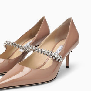 Giày Cao Gót Dạng Pumps Màu Đen Đính Đá Swarovski