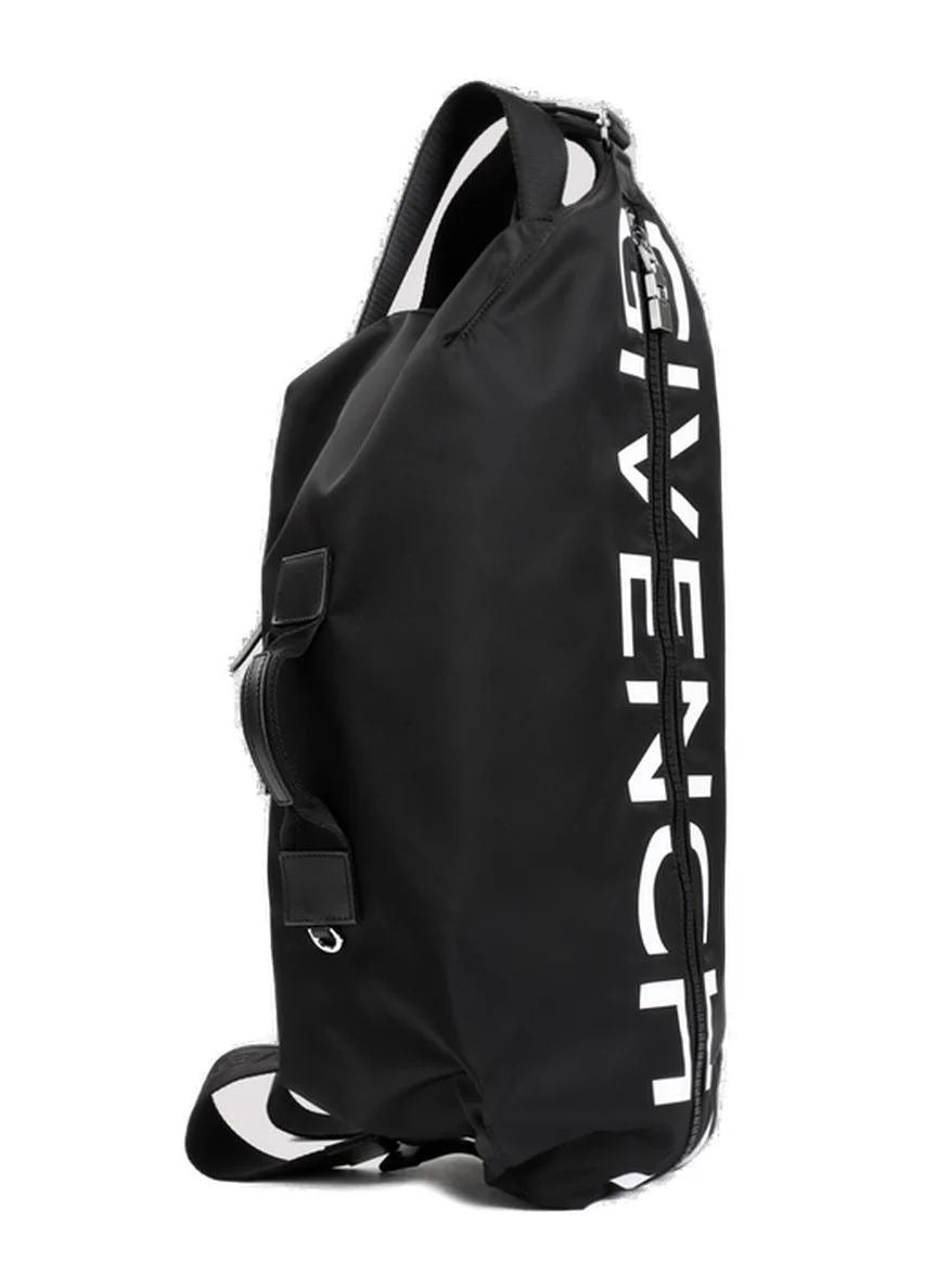 GIVENCHY Men's Medium Black Cotton-Acrylic Zip Backpack SS24