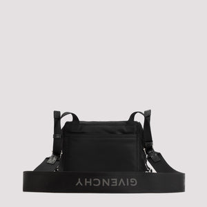 GIVENCHY Men's Mini Pandora Handbag in Black Polyamide Blend 20x16x12cm