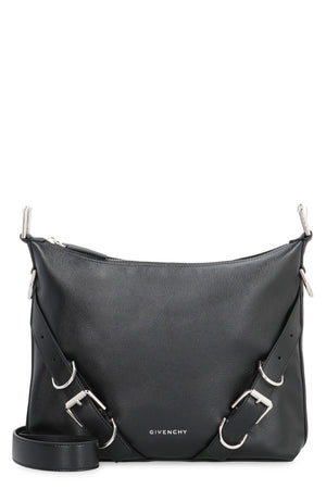 GIVENCHY Voyou Black Leather Crossbody Bag - 34x25x7 cm