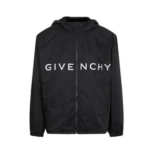 GIVENCHY Logo-Print Hooded Windbreaker for Men