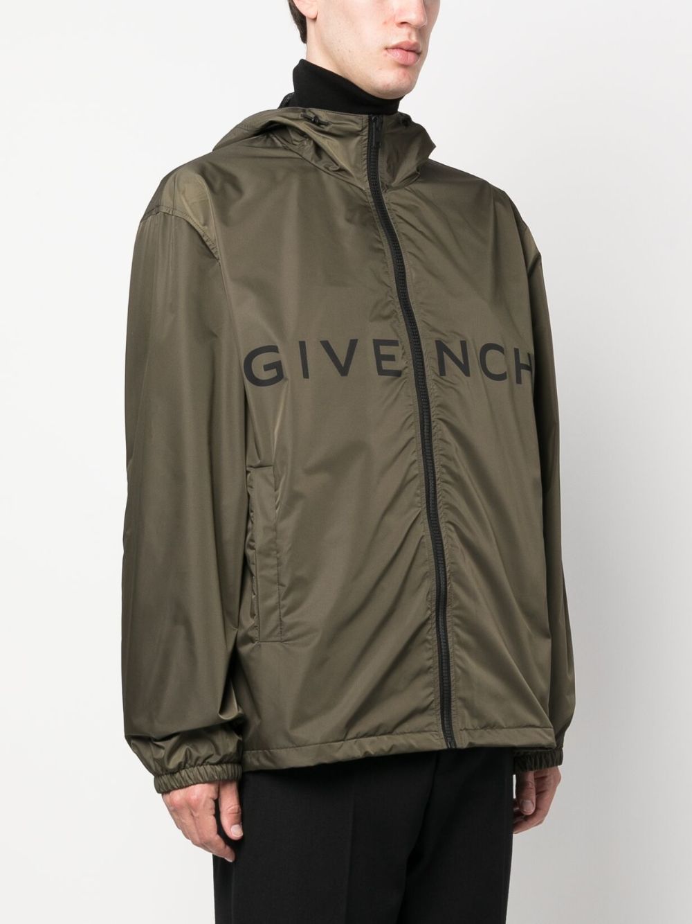 GIVENCHY Logo-Print Hooded Windbreaker for Men