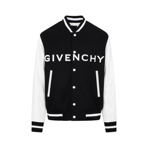 GIVENCHY Men's Logo-Print Wool Bomber Jacket