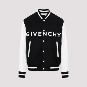 GIVENCHY Men's Logo-Print Wool Bomber Jacket