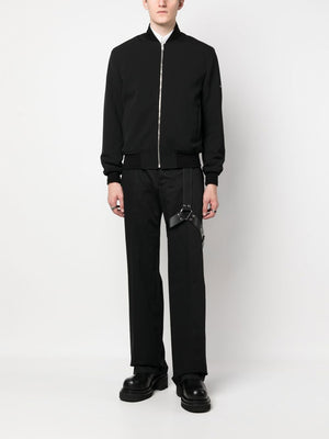 GIVENCHY Men's Black Wool Logo Lettering Bomber Jacket for SS24