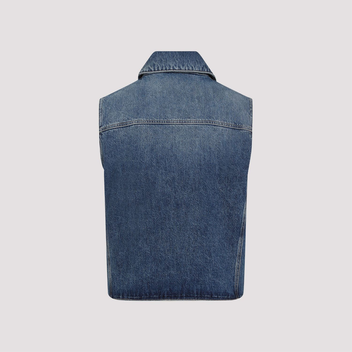 GIVENCHY Men's Indigo Blue Embroidered Denim Vest for SS24