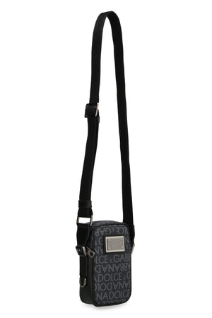 DOLCE & GABBANA Grey All Over Logo Print Shoulder Handbag for Men - FW23