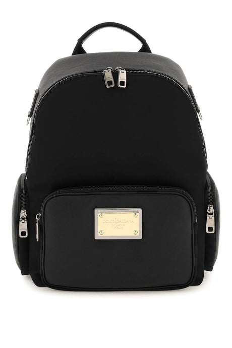 DOLCE & GABBANA Luxurious Men's Black Polyamide Backpack for FW22