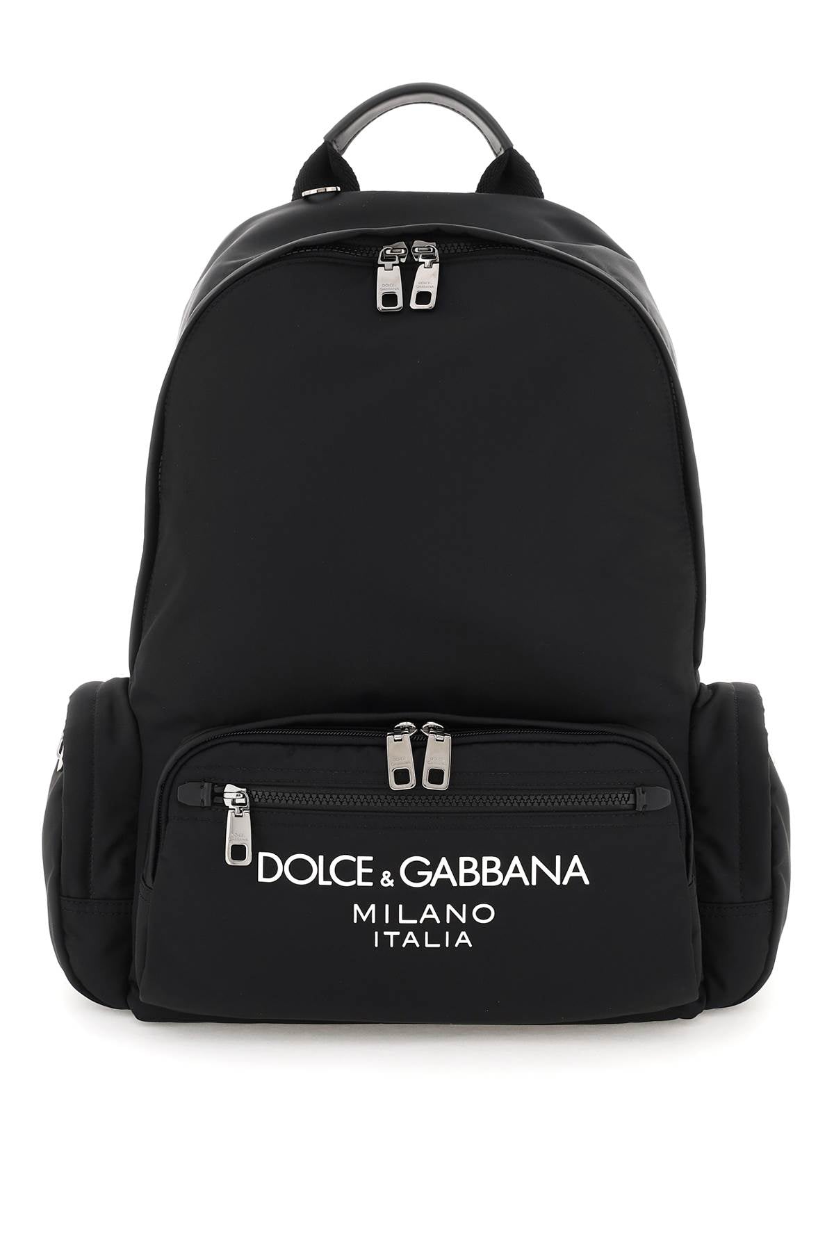 DOLCE & GABBANA Men's Nylon Backpack with Contrasting Logo and Multiple Pockets - FW23