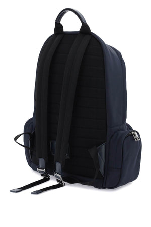 حقيبة ظهر نايلون زرقاء بشعار للرجال - مجموعة SS24