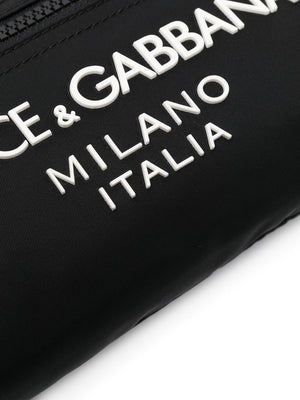 DOLCE & GABBANA Sleek Embossed Logo Nylon Belt Bag