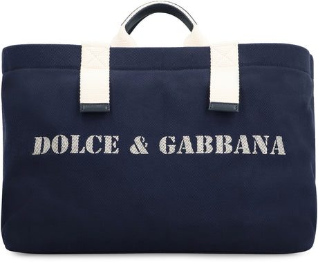 DOLCE & GABBANA Navy Printed Tote Handbag for Men (SS24)