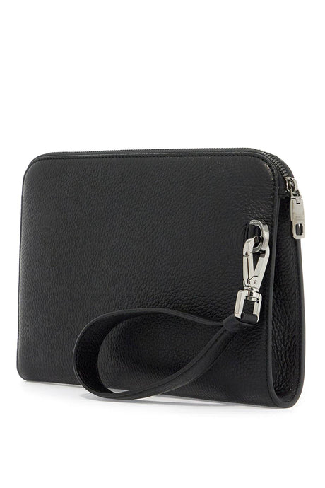 DOLCE & GABBANA Embossed Leather Mini Media Pouch for Men