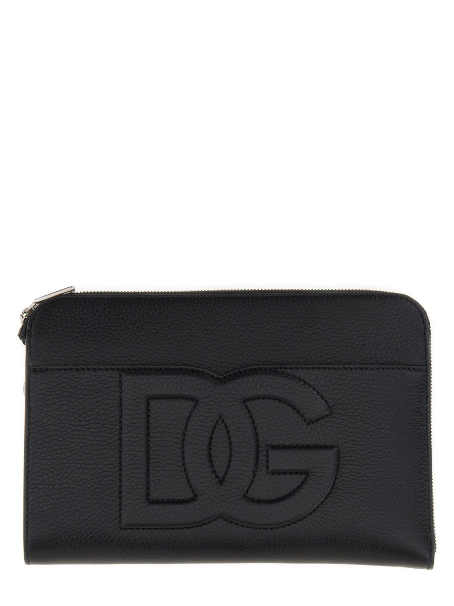 DOLCE & GABBANA Medium Leather Pouch Handbag for Men