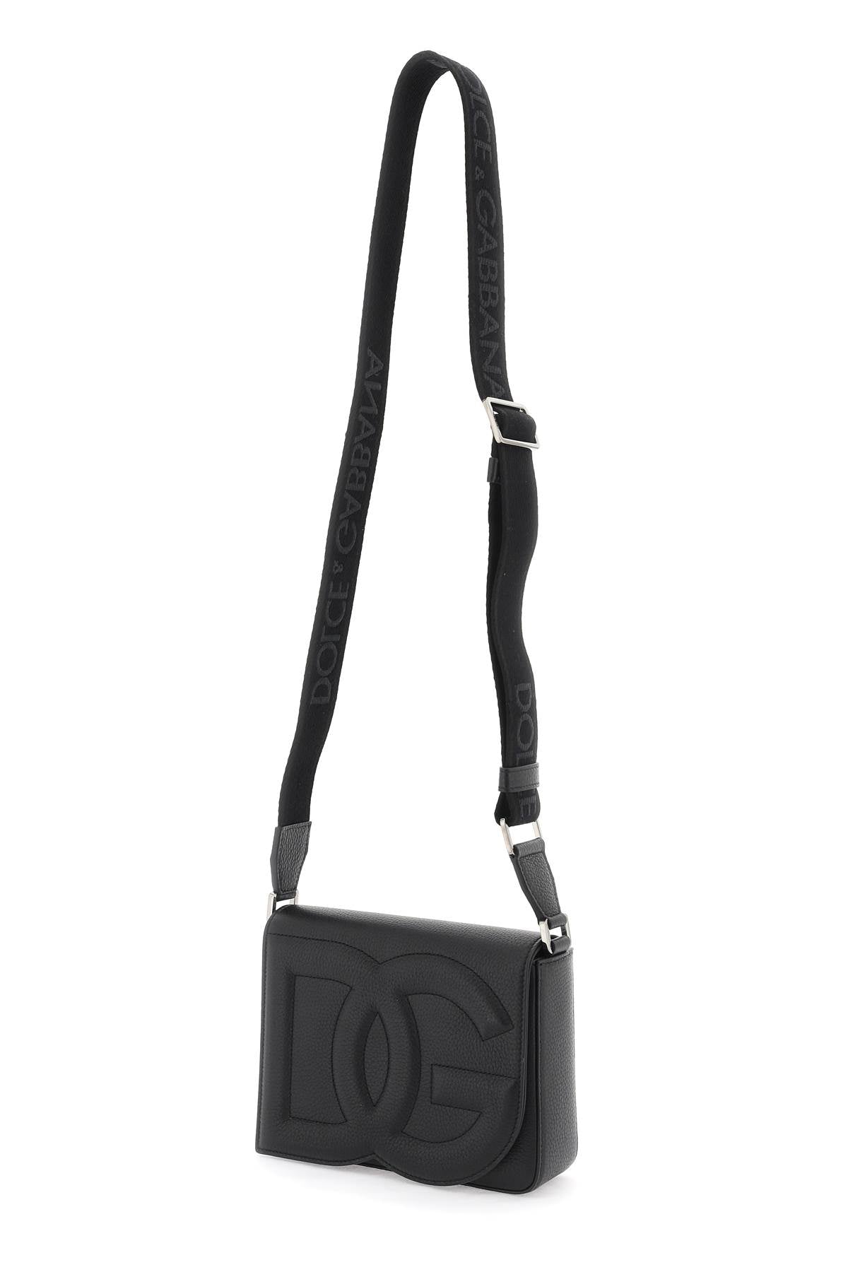 DOLCE & GABBANA Men's Mini Crossbody Handbag in Black Leather