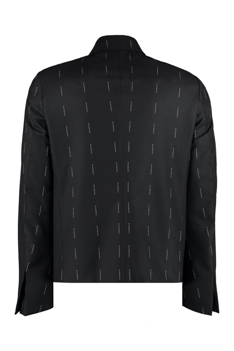 男士原版黑色羊毛商标衬衫夹克FW23
