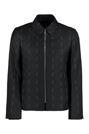 GIVENCHY Embroidered Wool Jacket for Men - Classic Collar, Buttoned Cuffs