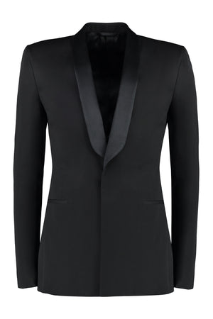 Black Single-Breasted One Button Jacket for Men - FW23