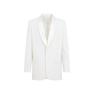 GIVENCHY Elegant White Wool Mohair Lapel Jacket