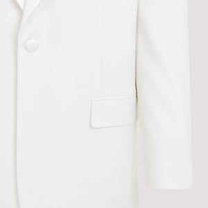 GIVENCHY Elegant White Wool Mohair Lapel Jacket