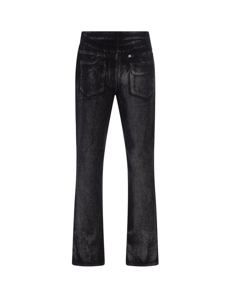 Black Classic Straight Fit 5 Pocket Trousers for Men