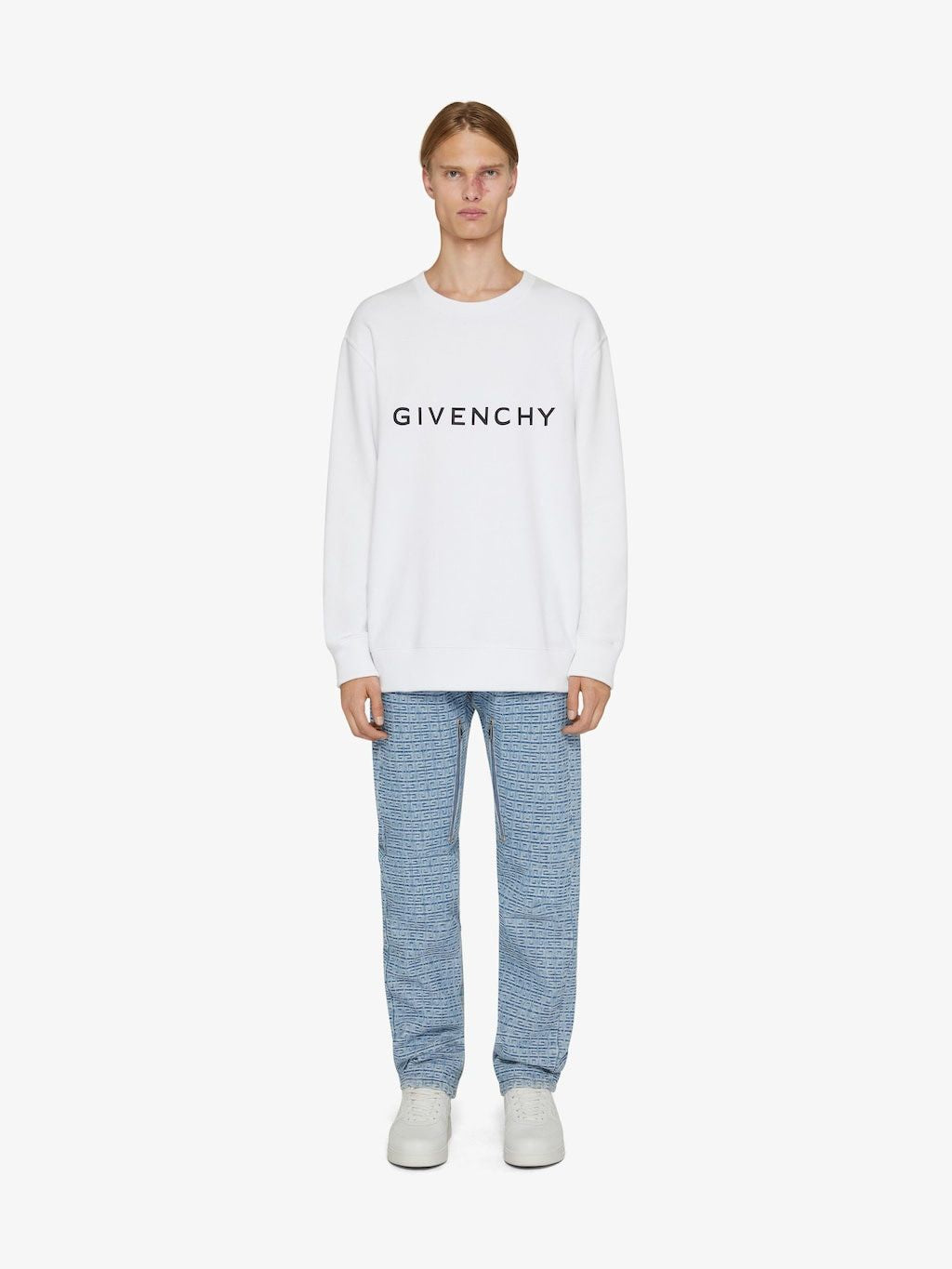 4G-Motif 直筒牛仔褲-Givenchy FW23 男款清爽藍色