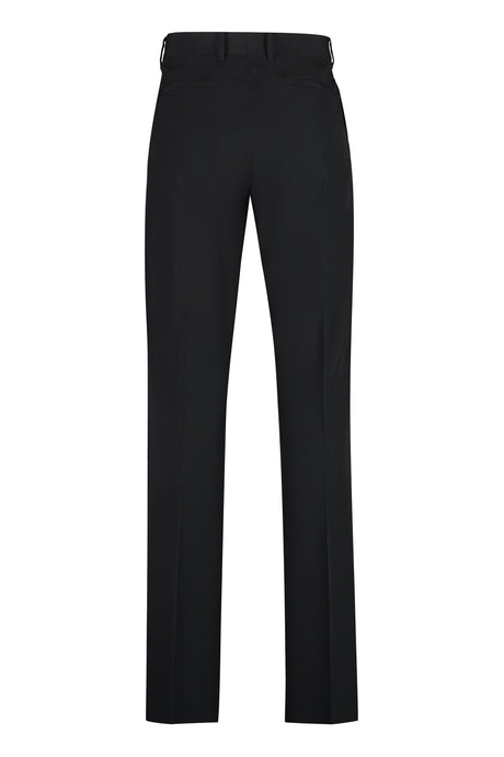 GIVENCHY Men's Black Wool Raw Cut Slim Fit Pants for FW23