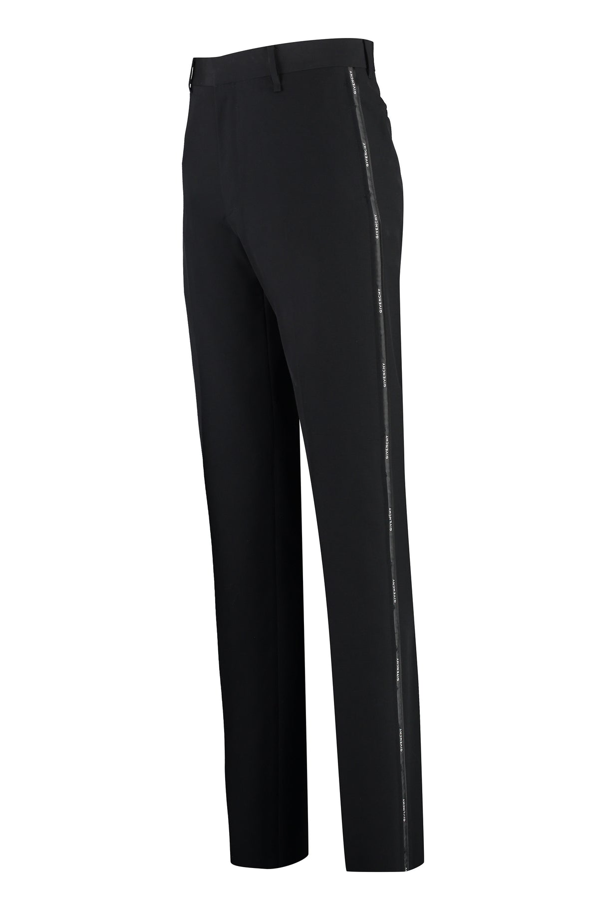 GIVENCHY Men's Black Tailored Wool Trousers for FW23