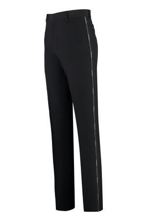 Men's Black Tailored Wool Trousers for FW23