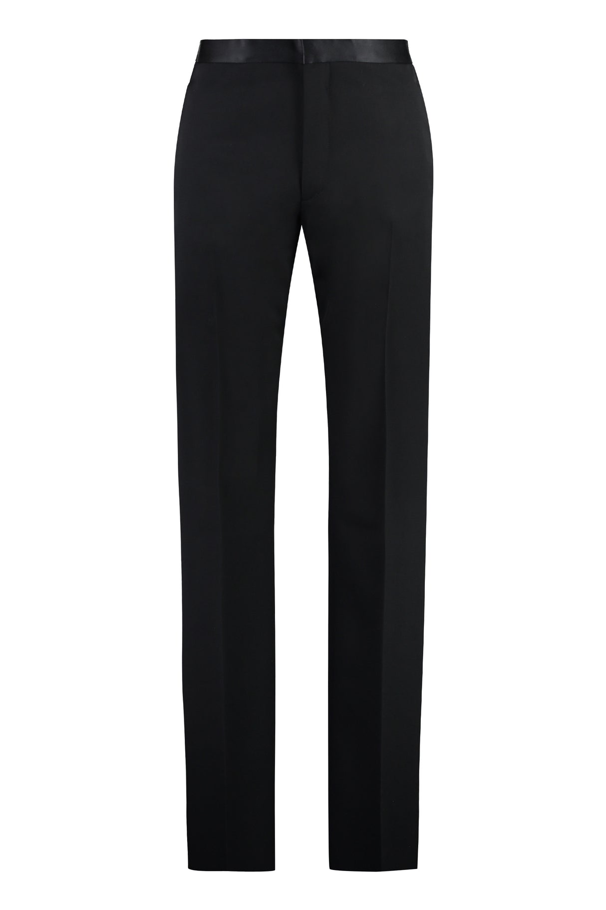 Tailored Black Wool Trousers for Men