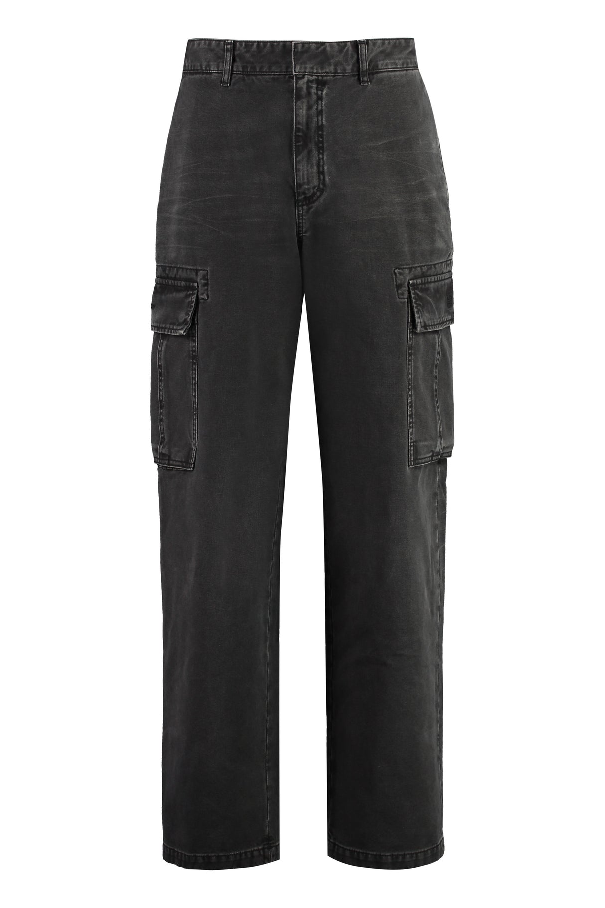 GIVENCHY Men's Multi-Pocket Gray Straight-Leg Trousers for SS24