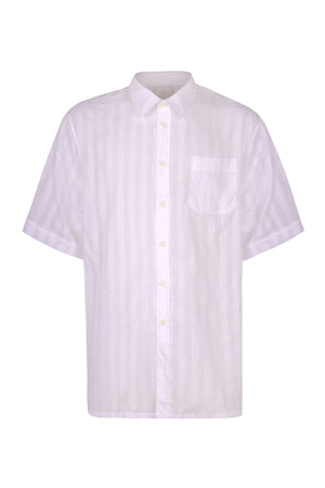 GIVENCHY Striped Short Sleeve Cotton Shirt for Men