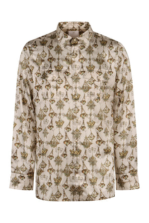 GIVENCHY Chandelier Print Silk Button-Up Shirt