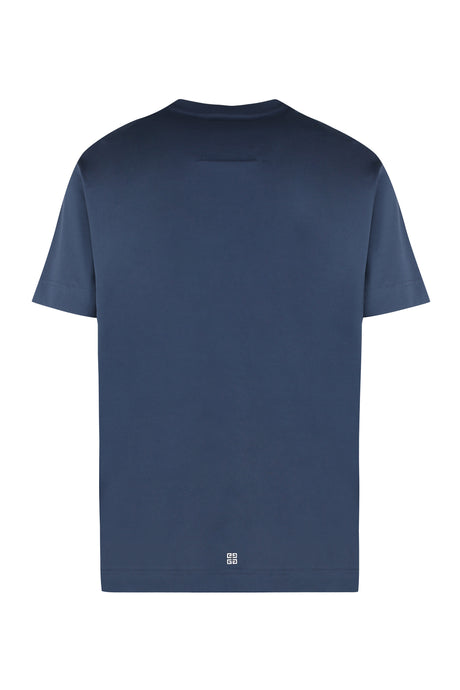 GIVENCHY Men's Navy Cotton Crew-Neck T-Shirt for SS24