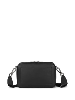 Men's Leather Boxy Crossbody Handbag in Black by a Leading Fashion Designer