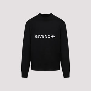 قميص من صوف أسود مزين بشعار من Givenchy - مجموعة FW23