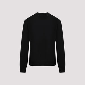 GIVENCHY Classic Black Crew-Neck Wool Sweater for Men