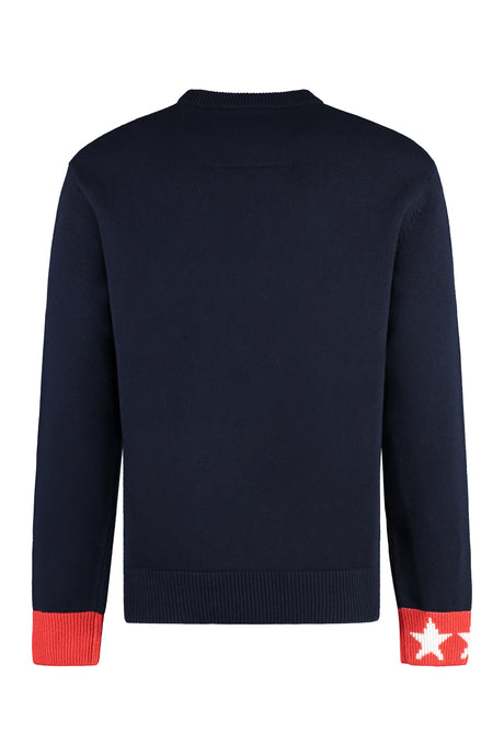 GIVENCHY Blue Crew-Neck Wool Sweater for Men
