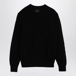 GIVENCHY Elegant Black Cotton Sweater with Signature Motifs