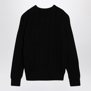 GIVENCHY Elegant Black Cotton Sweater with Signature Motifs