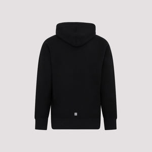 GIVENCHY Black Cotton Logoed Hoodie for Men