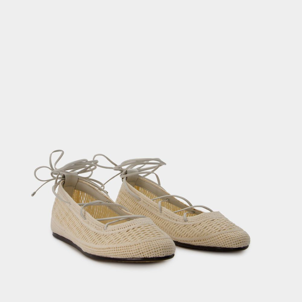 ISABEL MARANT Tan Beige Cotton Ballerina Shoes for Women - Seasonal Must-Have!