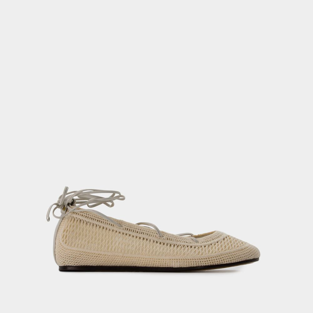 ISABEL MARANT Tan Beige Cotton Ballerina Shoes for Women - Seasonal Must-Have!