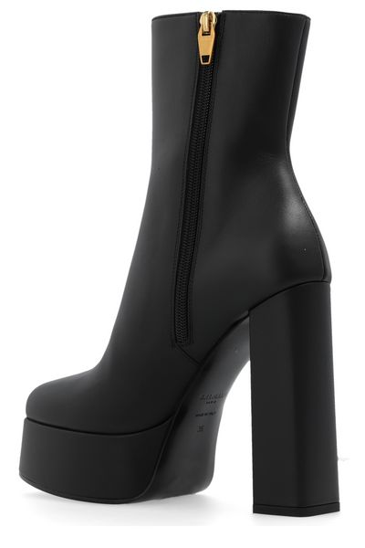 Sleek Black Calfskin Ankle Boots - FW23 Collection