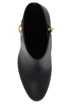 Sleek Black Calfskin Ankle Boots - FW23 Collection