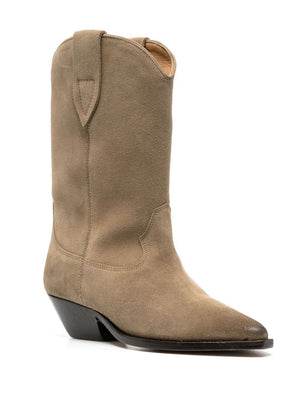 ISABEL MARANT Stylish TAUPE Leather Ankle Boots for Women