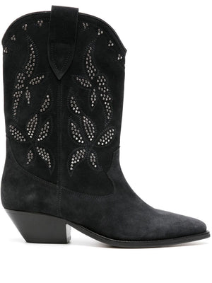 ISABEL MARANT Elegant Suede Leather Boots with Embroidered Motif